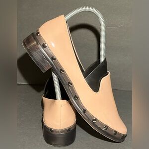 M4DE Patent Leather Studded Slip On Peach Loafers Women's US 6 M Brazil